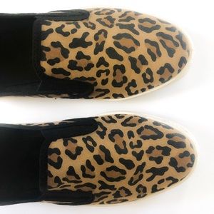 ASOS • Dockland Leopard Slip-On Canvas Shoes